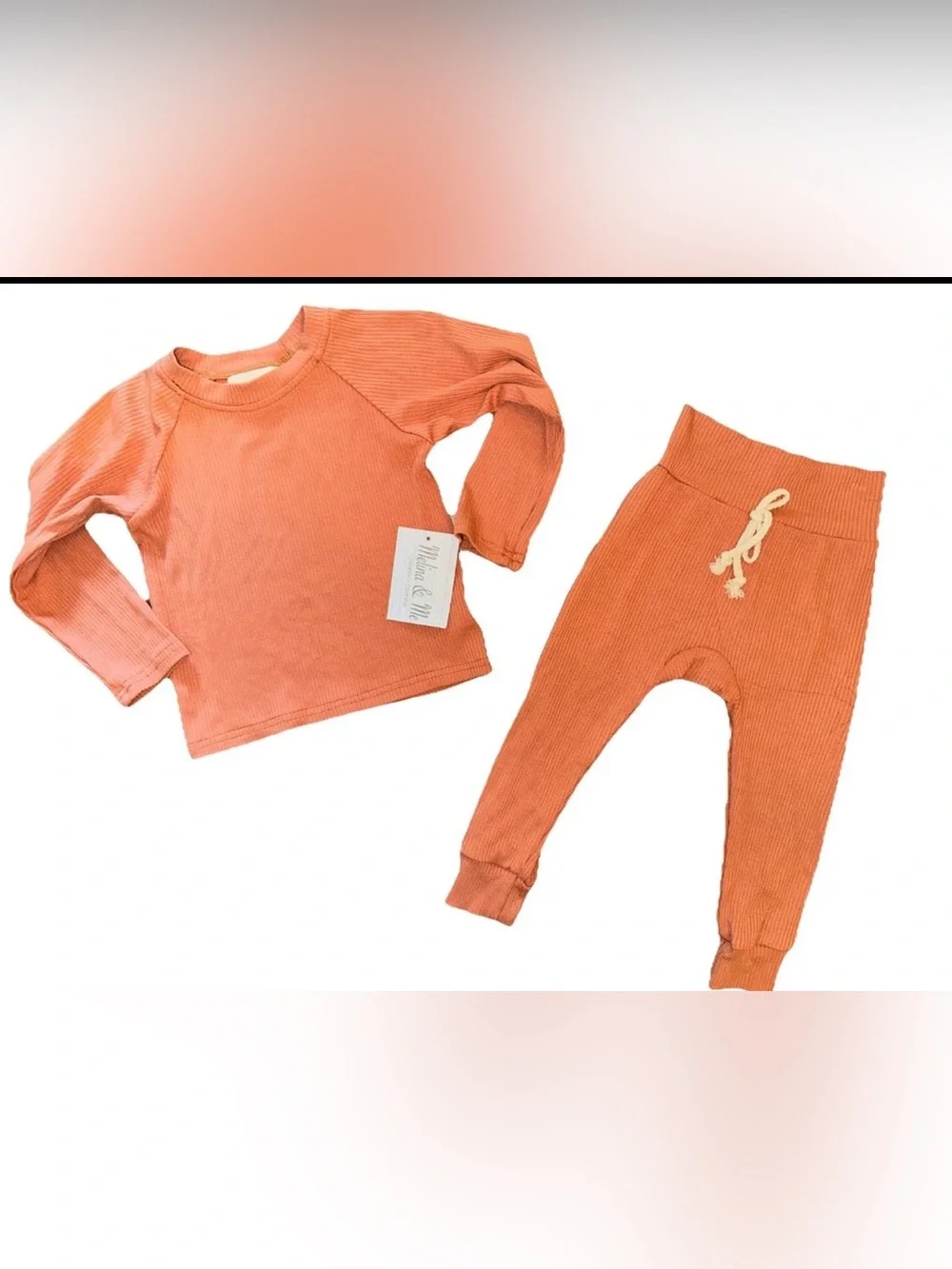 Toddler Boys Girls 2T Ribbed Outfit Set 2PC 100% Cotton Melina & Me Boutique